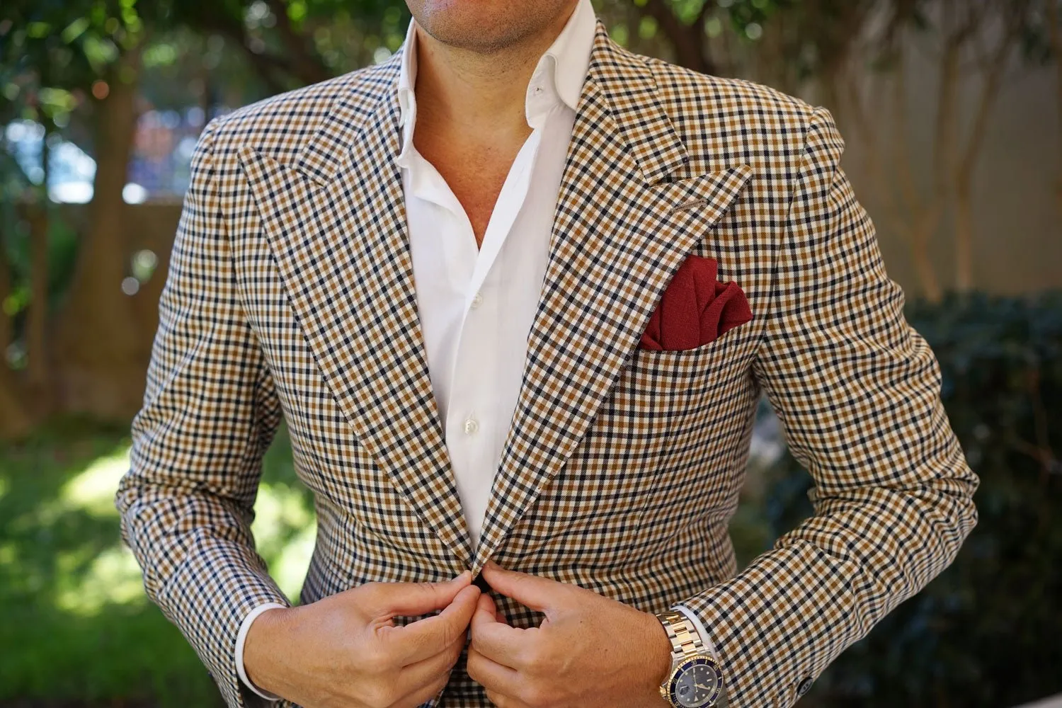 Cabernet Burgundy Linen Pocket Square sold by OTAA product image thumbnail 3