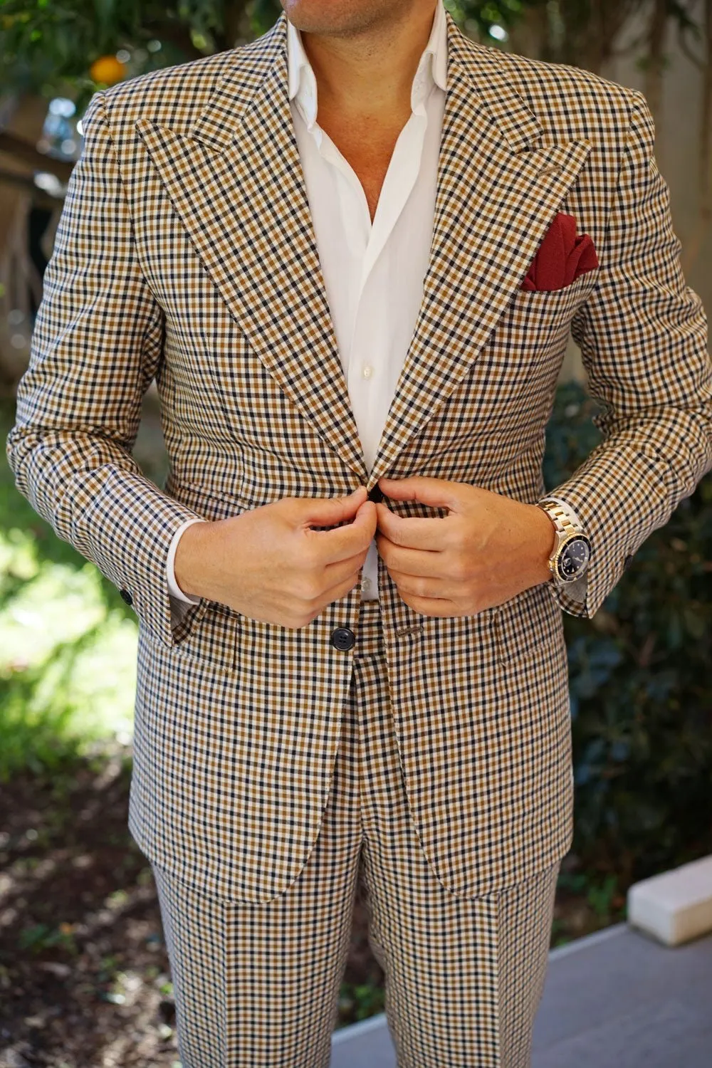 Cabernet Burgundy Linen Pocket Square sold by OTAA product image thumbnail 4