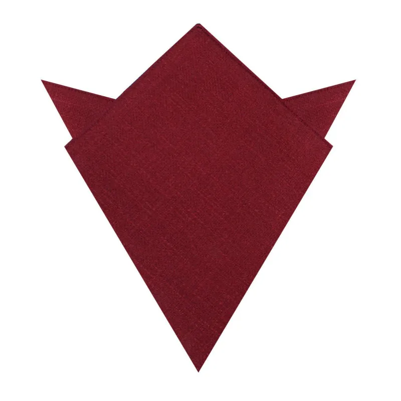 Cabernet Burgundy Linen Pocket Square made by OTAA
