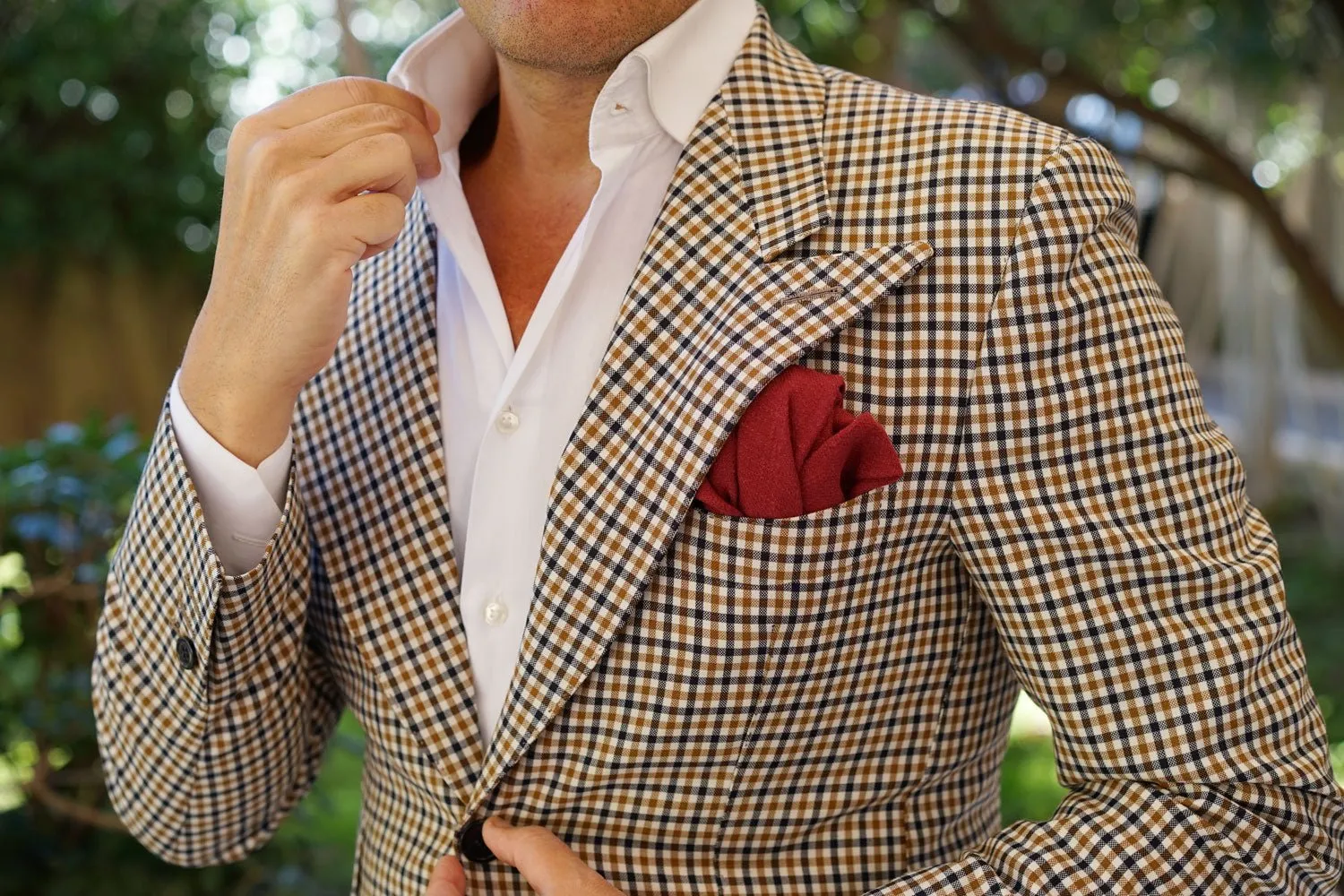 Cabernet Burgundy Linen Pocket Square sold by OTAA product image thumbnail 5