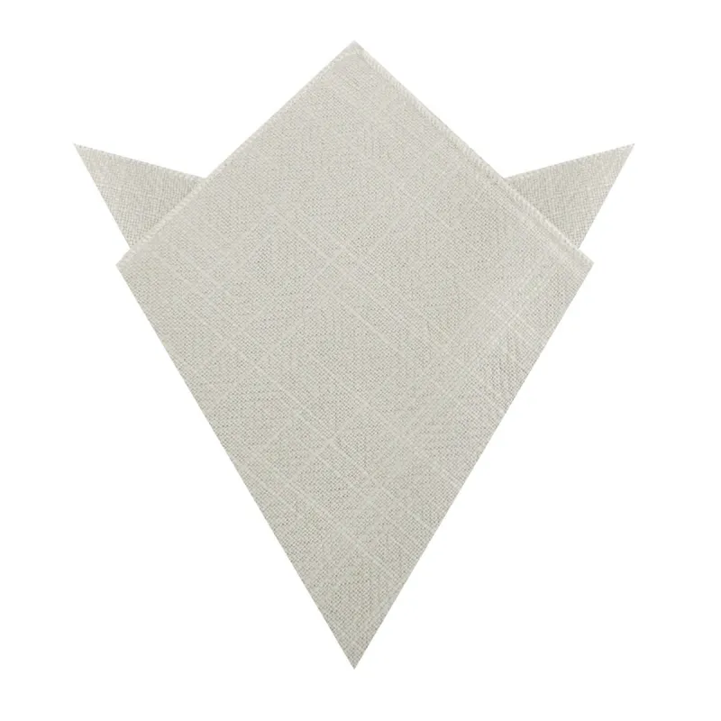 Sterling Silver Grey Linen Pocket Square made by OTAA