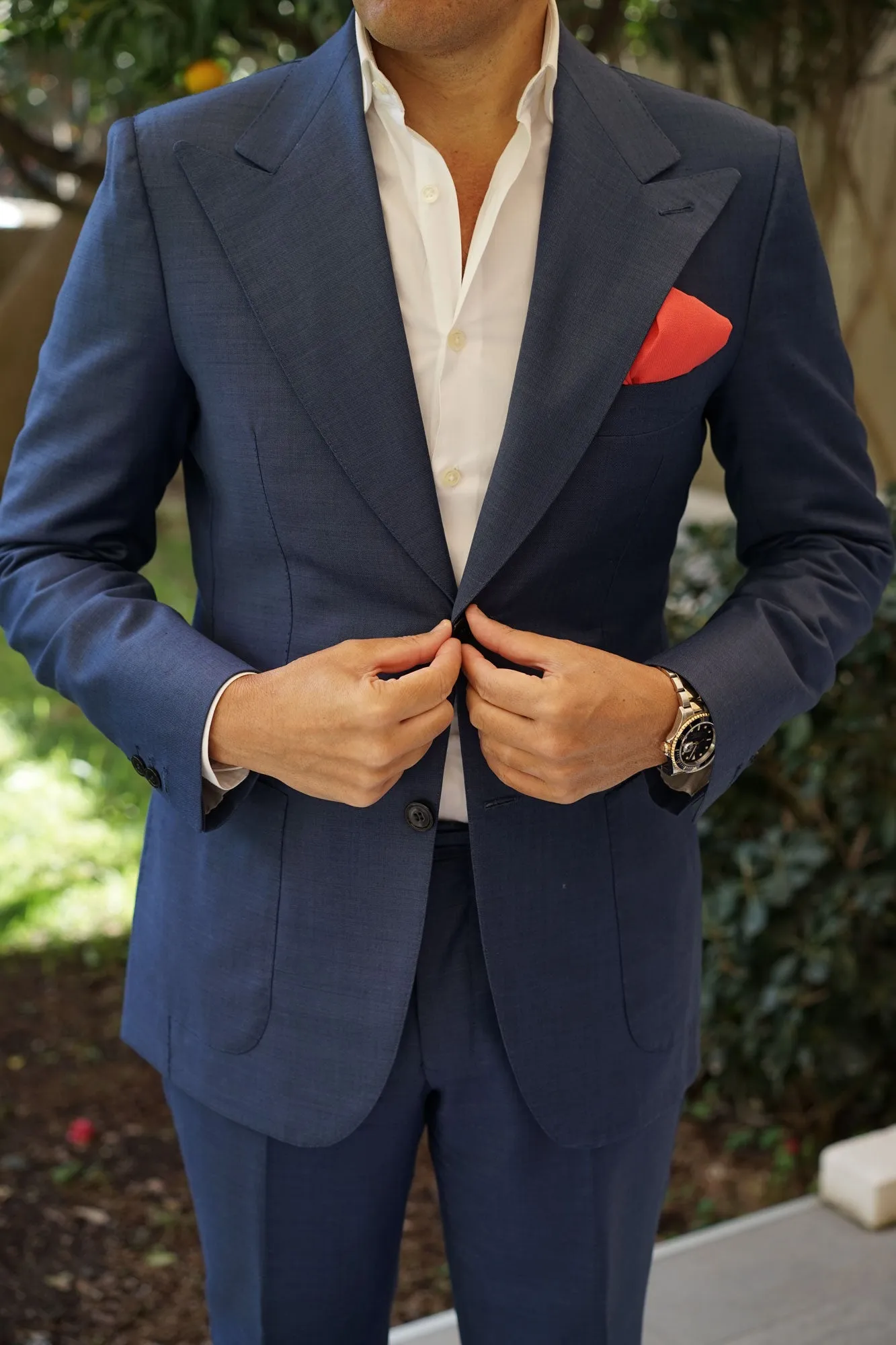 Guava Coral Linen Pocket Square sold by OTAA product image thumbnail 4