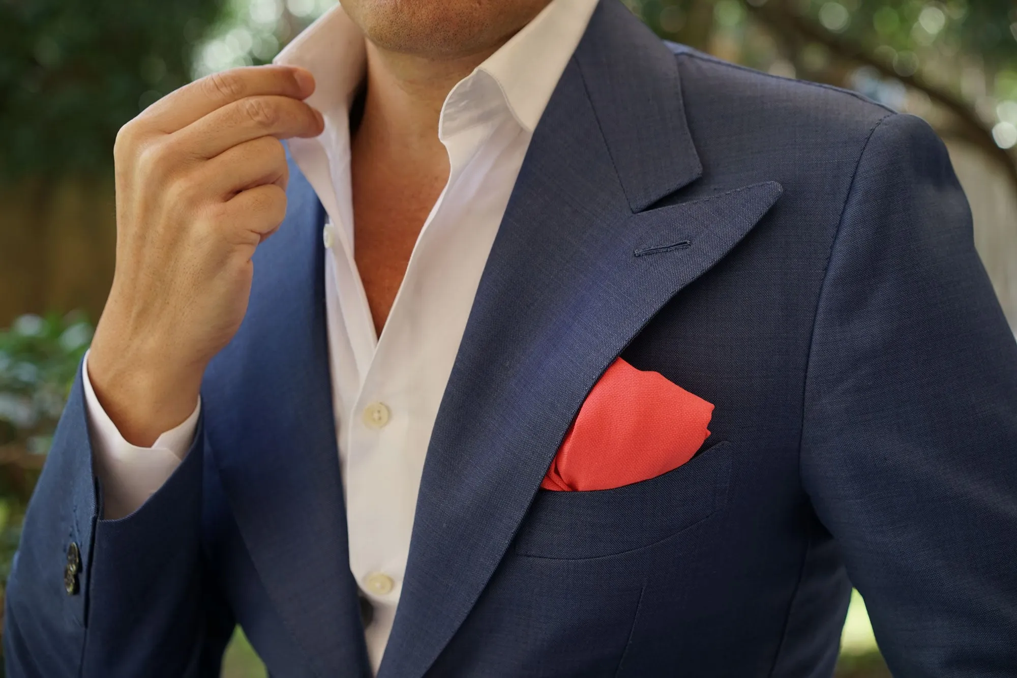 Guava Coral Linen Pocket Square sold by OTAA product image thumbnail 5