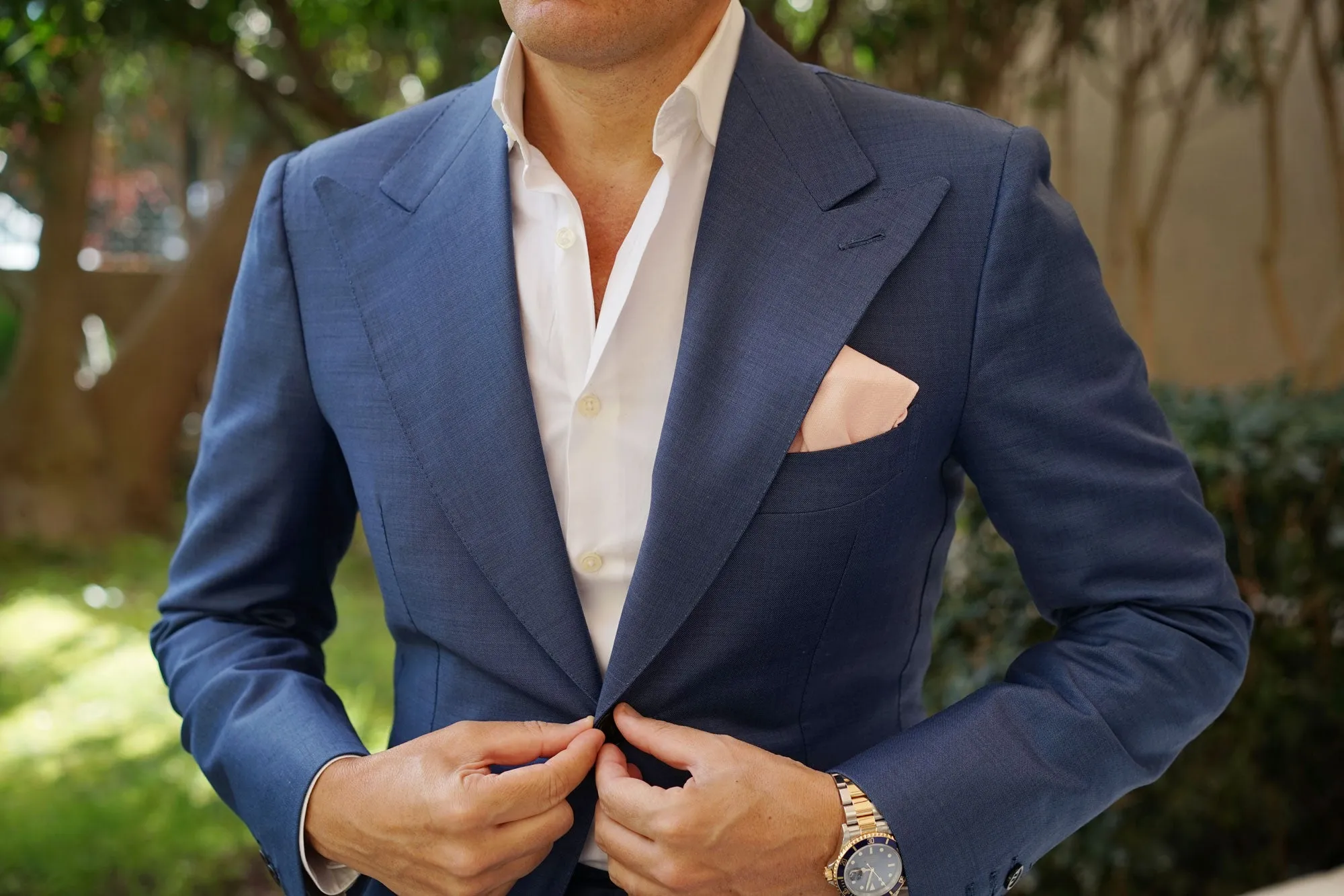 Blush Petal Pink Linen Pocket Square sold by OTAA product image thumbnail 3
