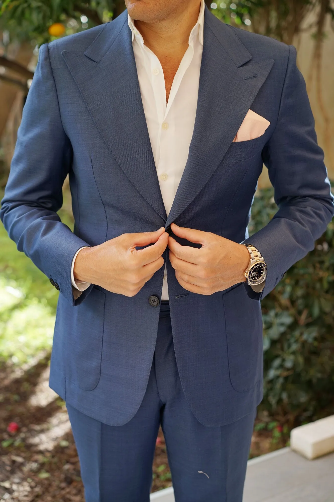 Blush Petal Pink Linen Pocket Square sold by OTAA product image thumbnail 4