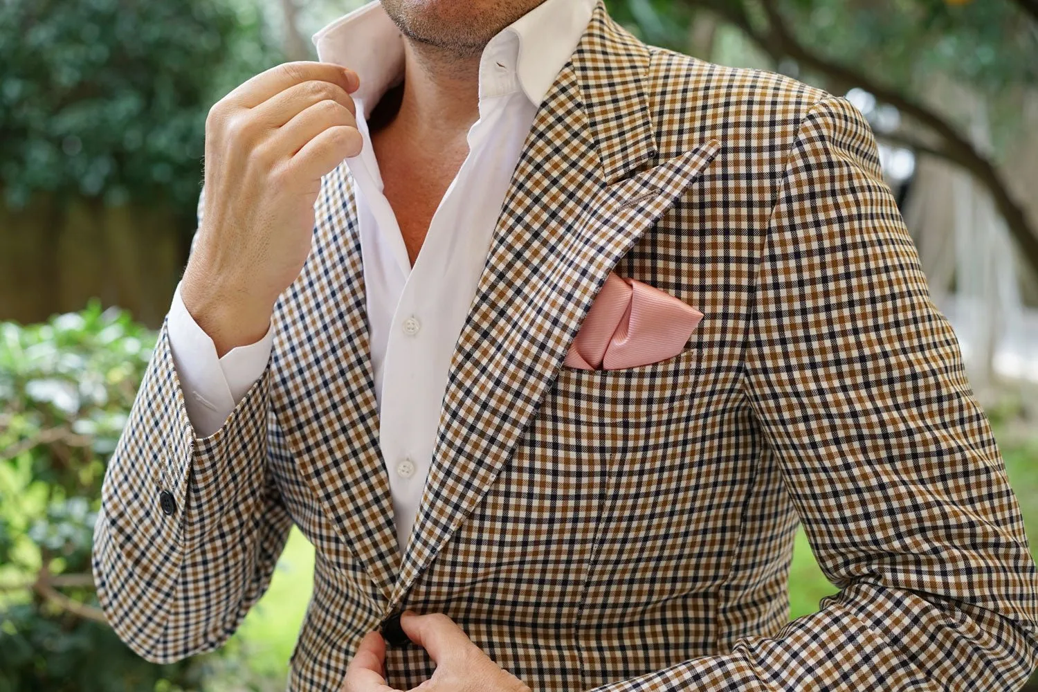 Dusty Blush Pink Twill Pocket Square sold by OTAA product image thumbnail 5