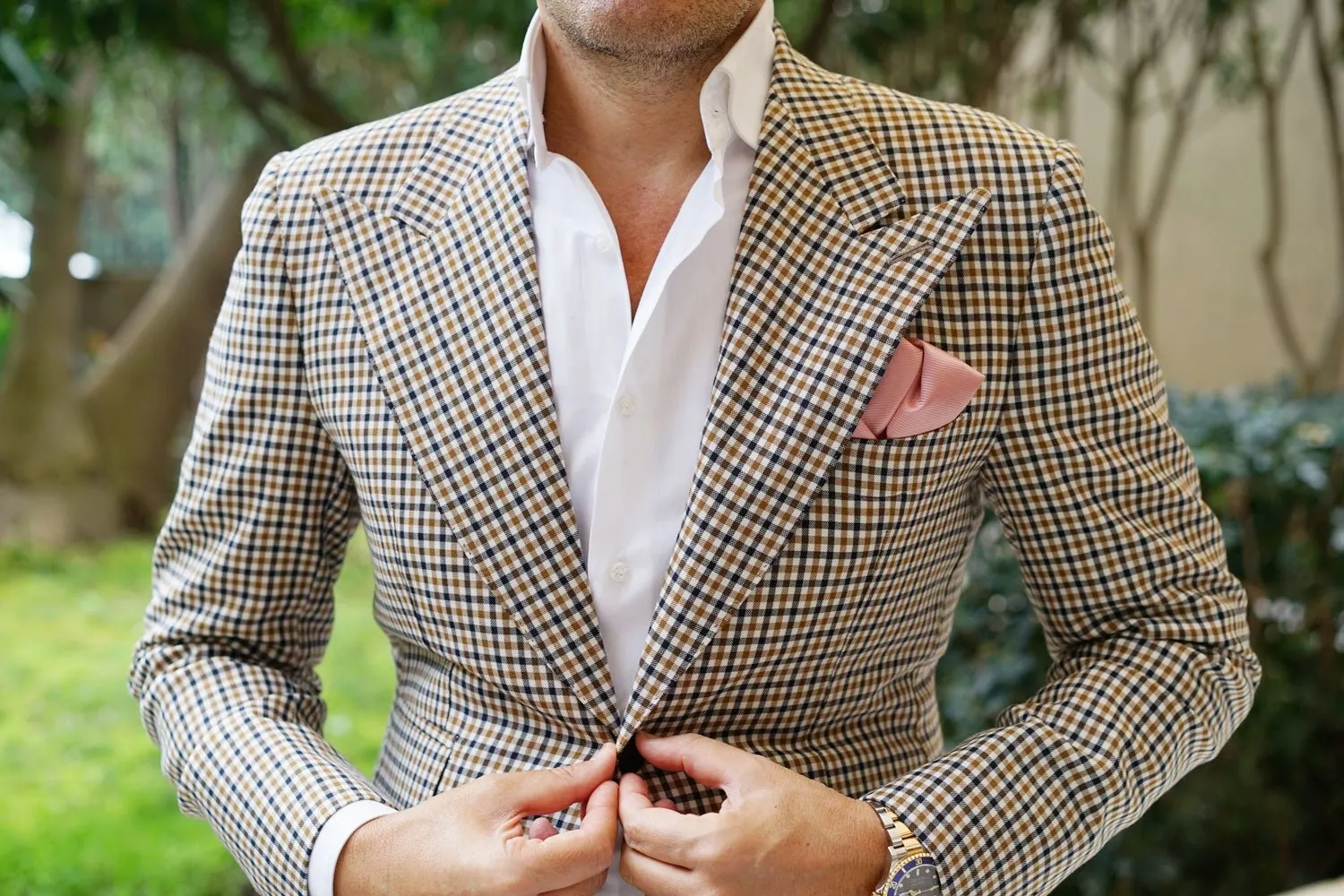 Dusty Blush Pink Twill Pocket Square sold by OTAA product image thumbnail 3