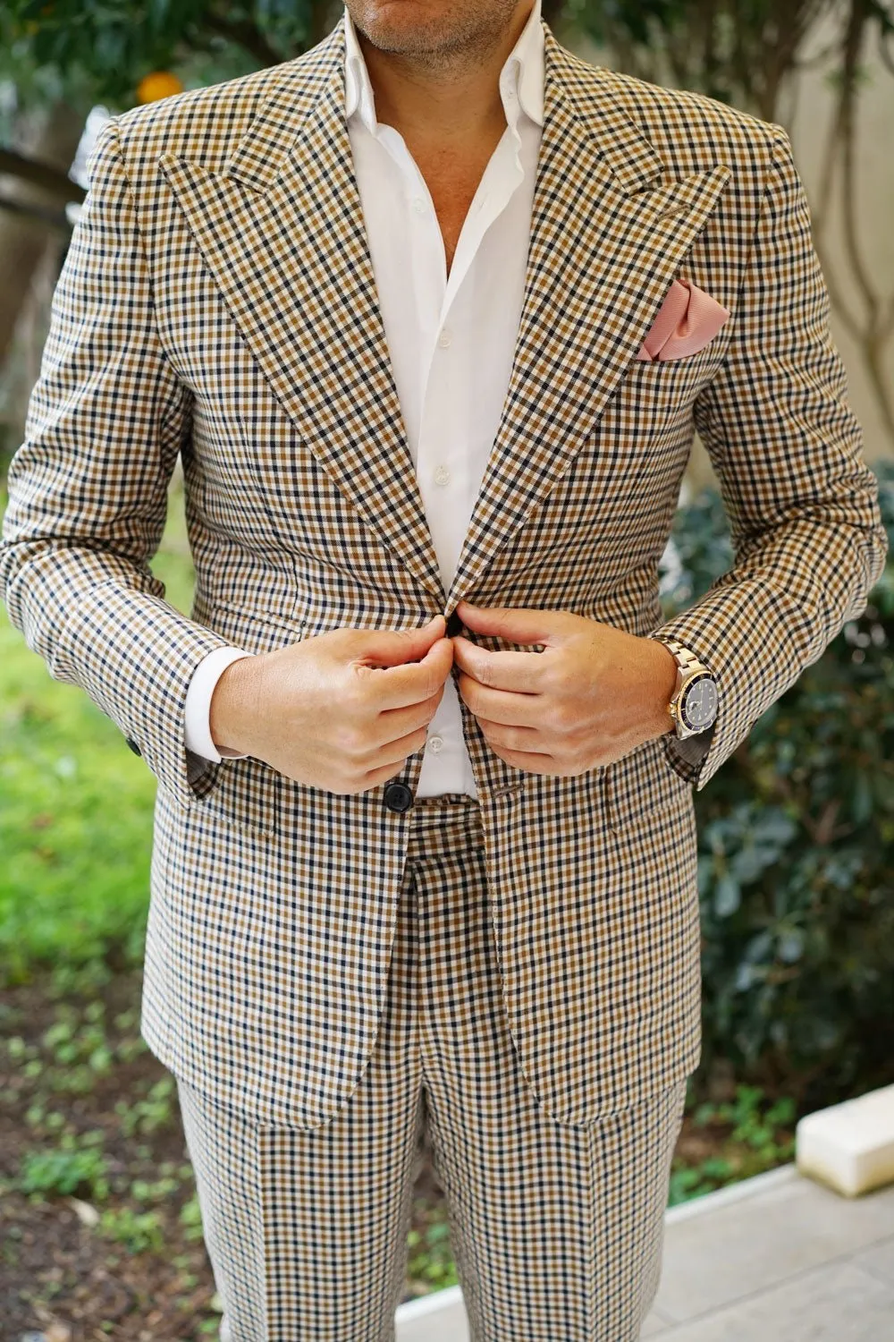 Dusty Blush Pink Twill Pocket Square sold by OTAA product image thumbnail 4