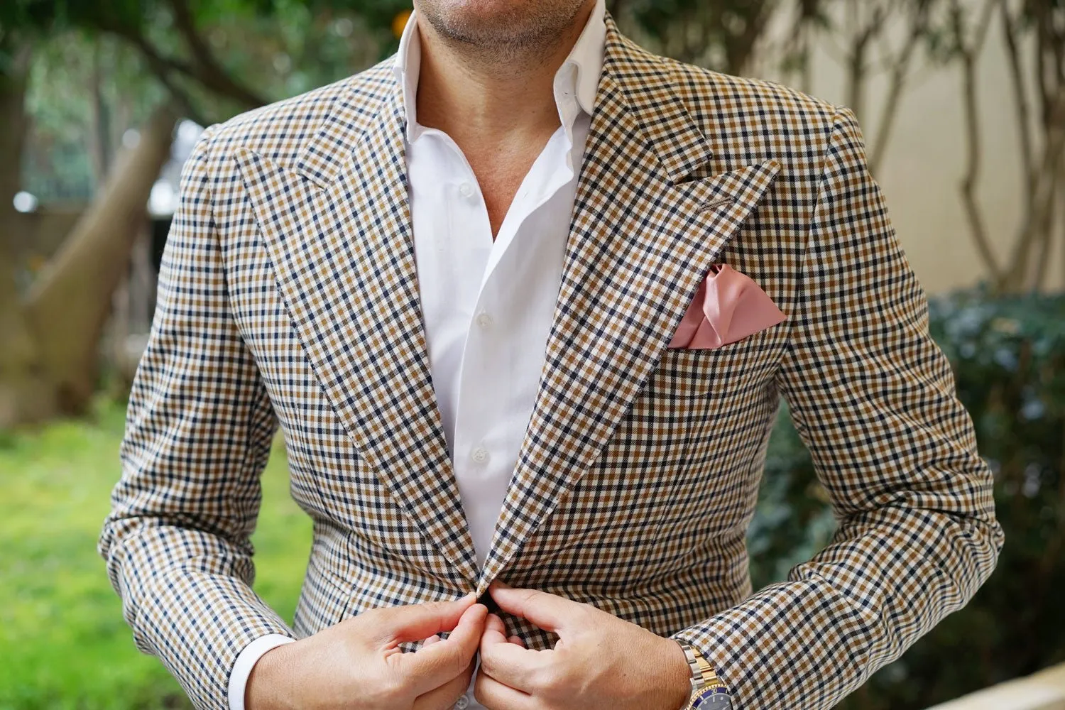 Dusty Blush Pink Satin Pocket Square sold by OTAA product image thumbnail 3