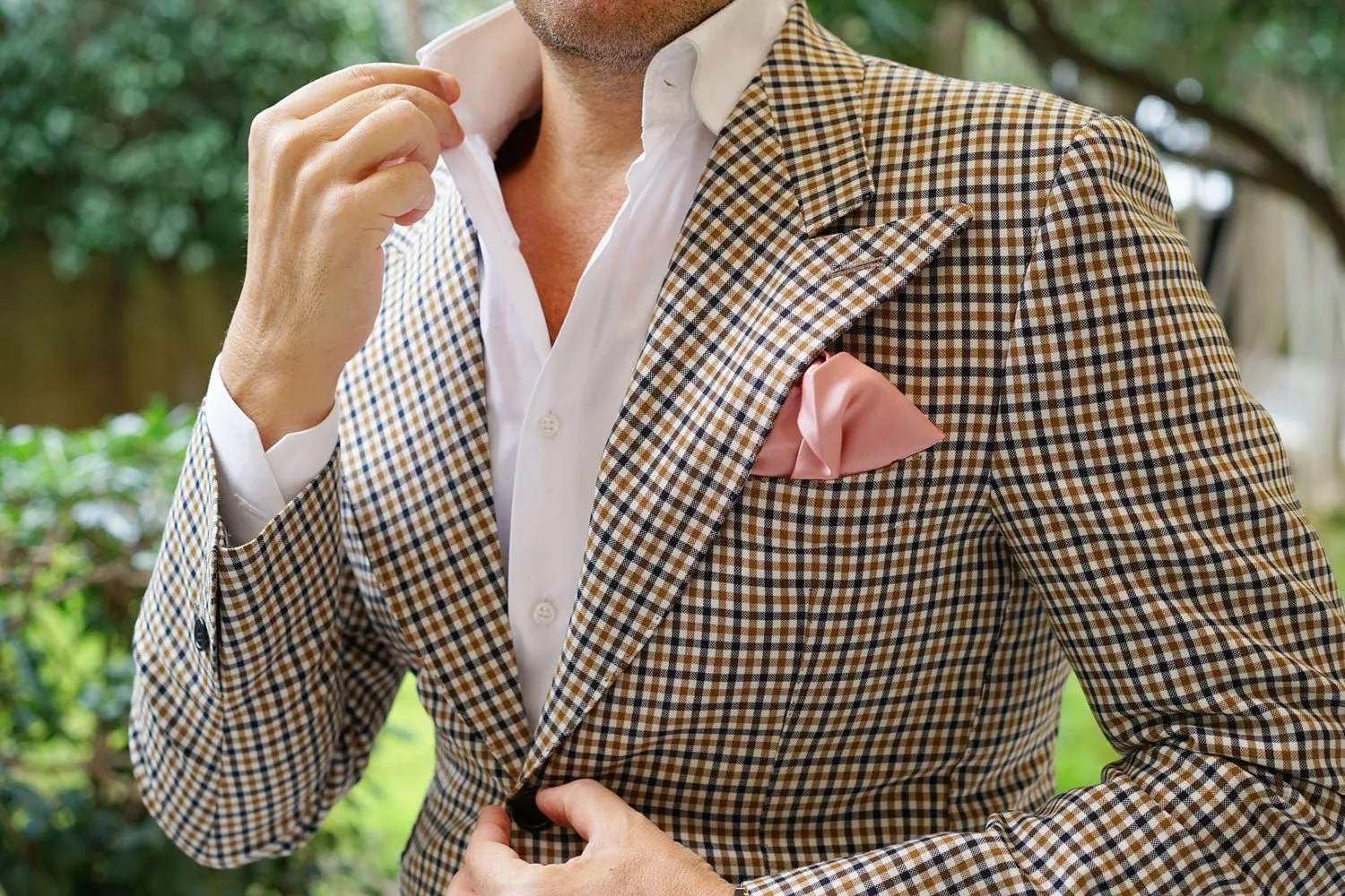 Dusty Blush Pink Satin Pocket Square sold by OTAA product image thumbnail 5