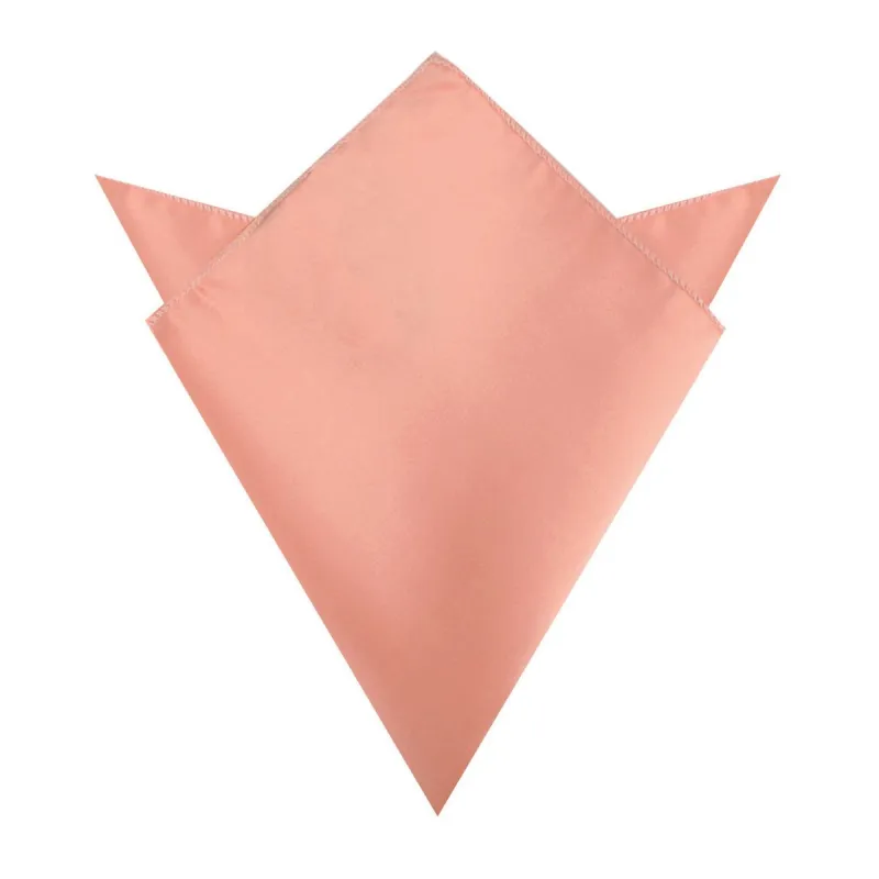 Salmon Frosty Pink Satin Pocket Square made by OTAA