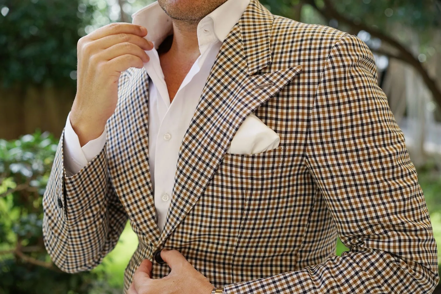 Ivory Crisp Satin Pocket Square sold by OTAA product image thumbnail 5
