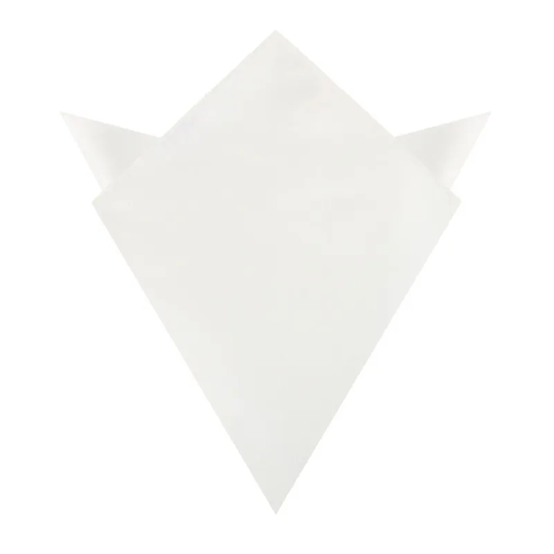 Ivory Crisp Satin Pocket Square made by OTAA