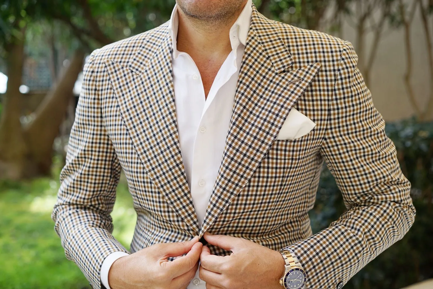 Ivory Crisp Satin Pocket Square sold by OTAA product image thumbnail 3