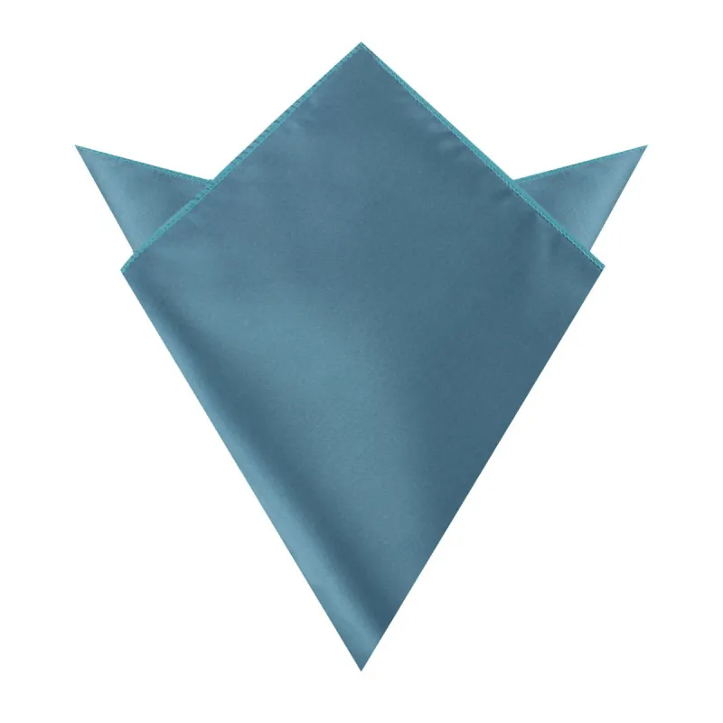 Coastal Blue Satin Pocket Square made by OTAA