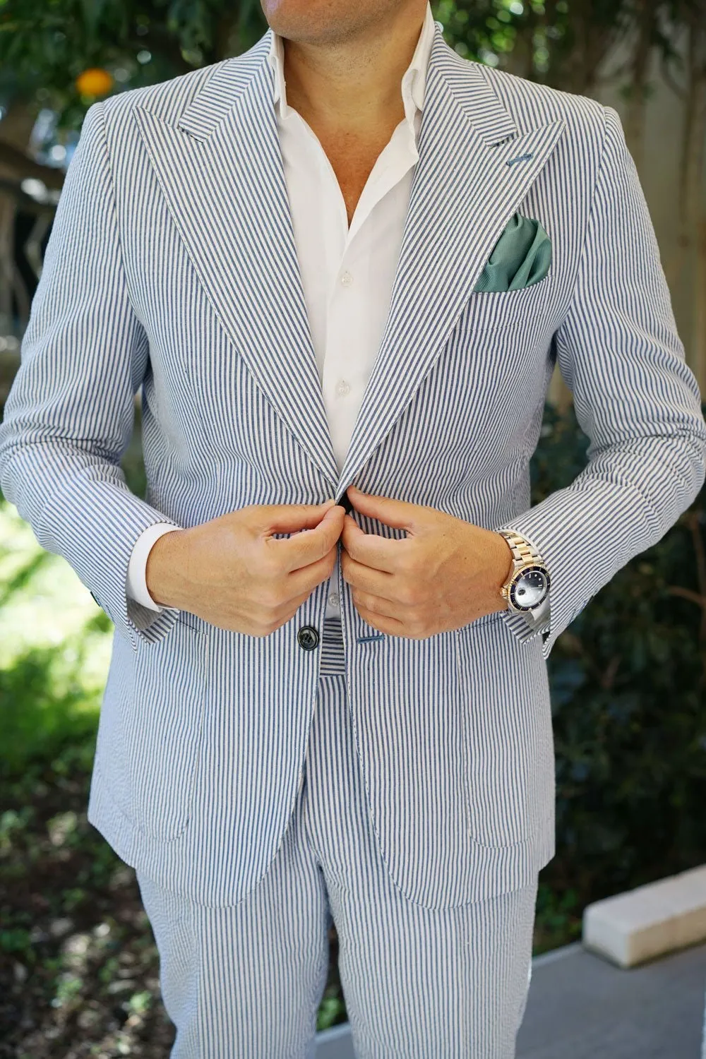 Viridian Green Twill Pocket Square sold by OTAA product image thumbnail 4