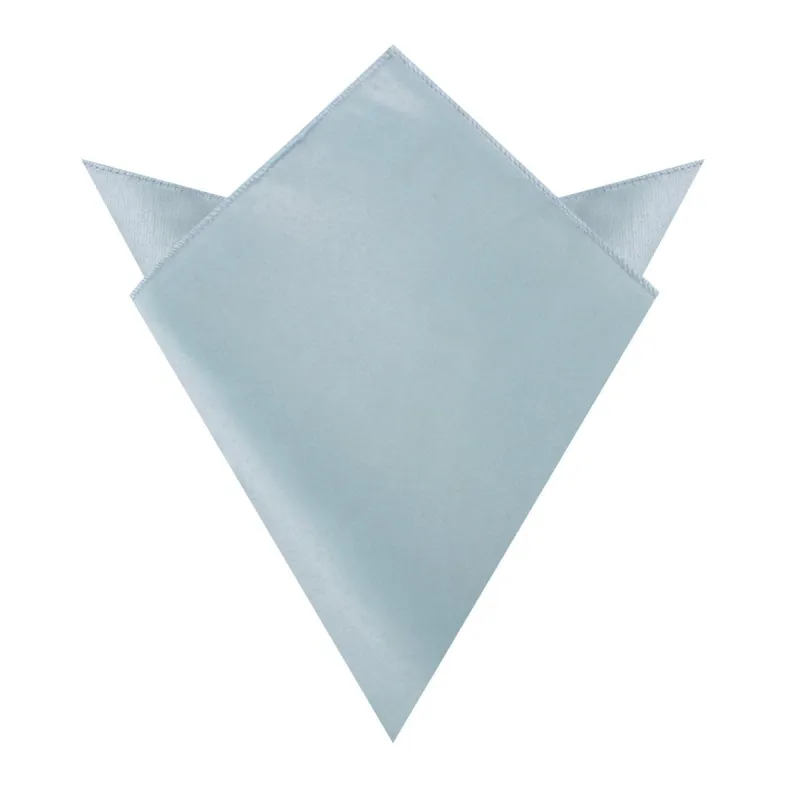 Light Silver Sage Satin Pocket Square made by OTAA