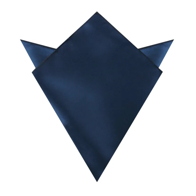 Admiral Navy Blue Satin Pocket Square made by OTAA