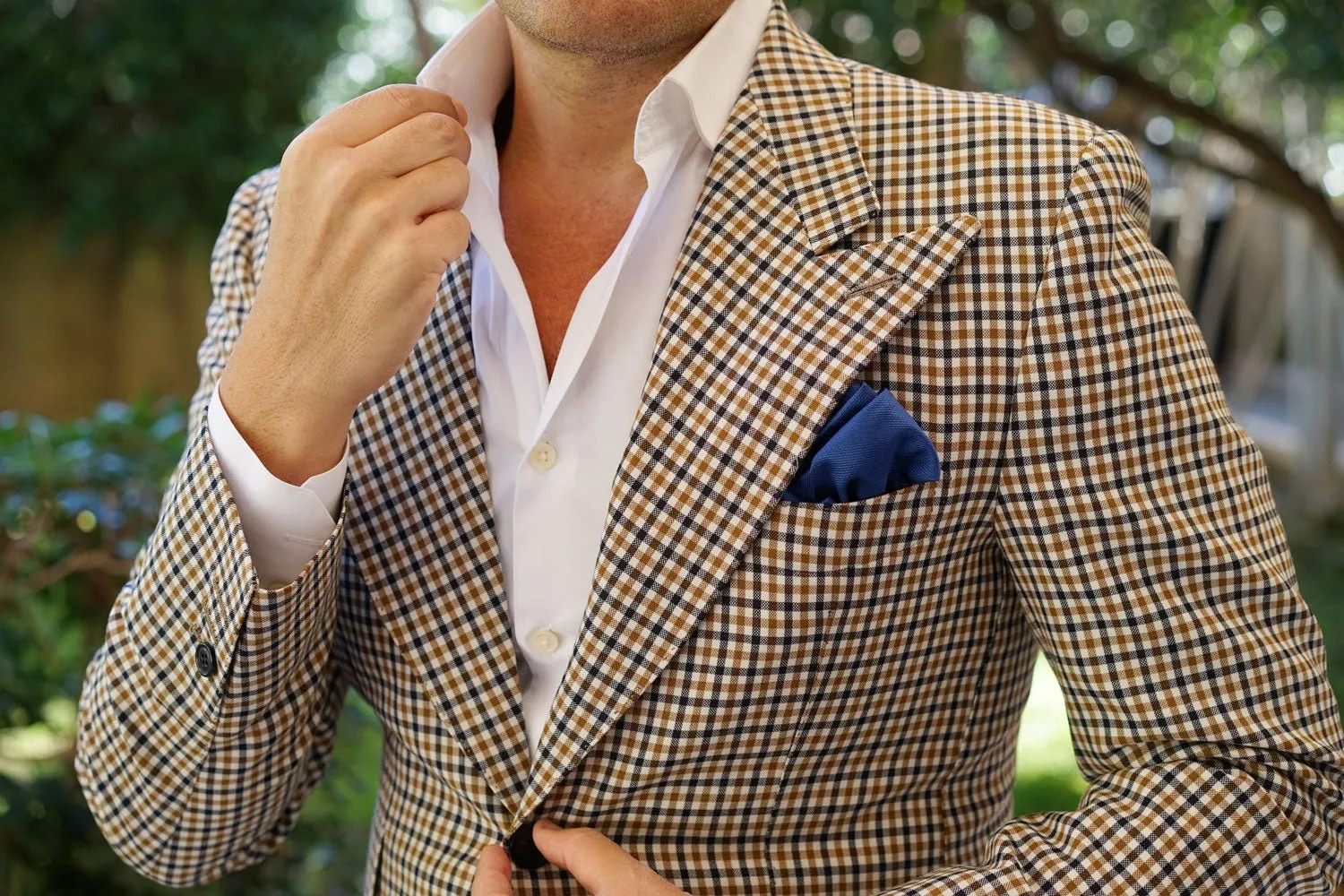 Ultramarine Classic Navy Blue Weave Pocket Square sold by OTAA product image thumbnail 5