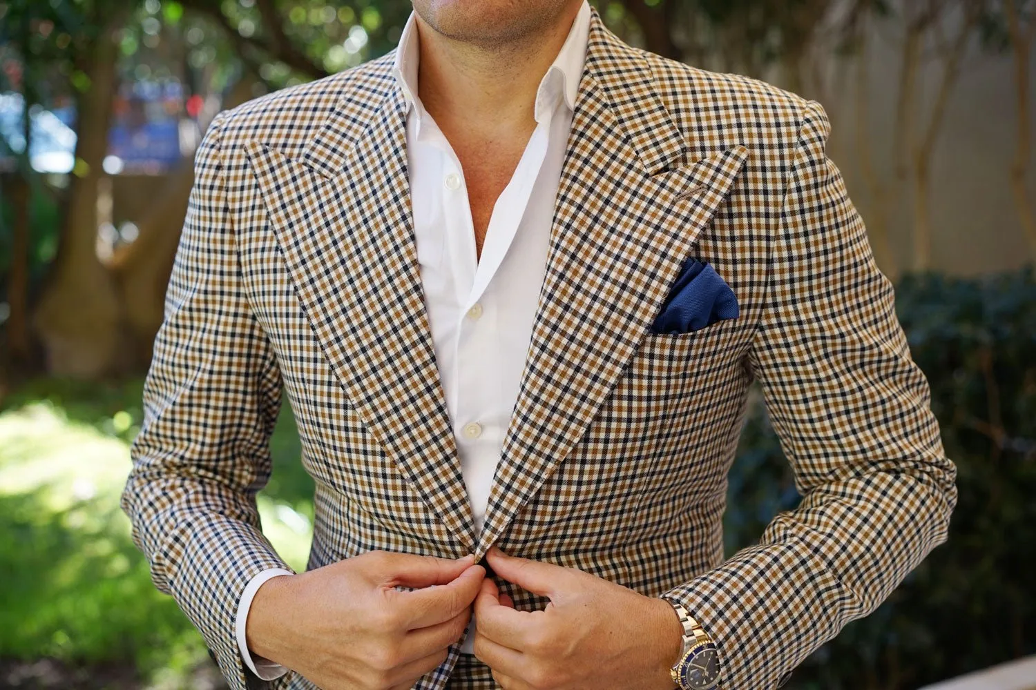 Ultramarine Classic Navy Blue Weave Pocket Square sold by OTAA product image thumbnail 3