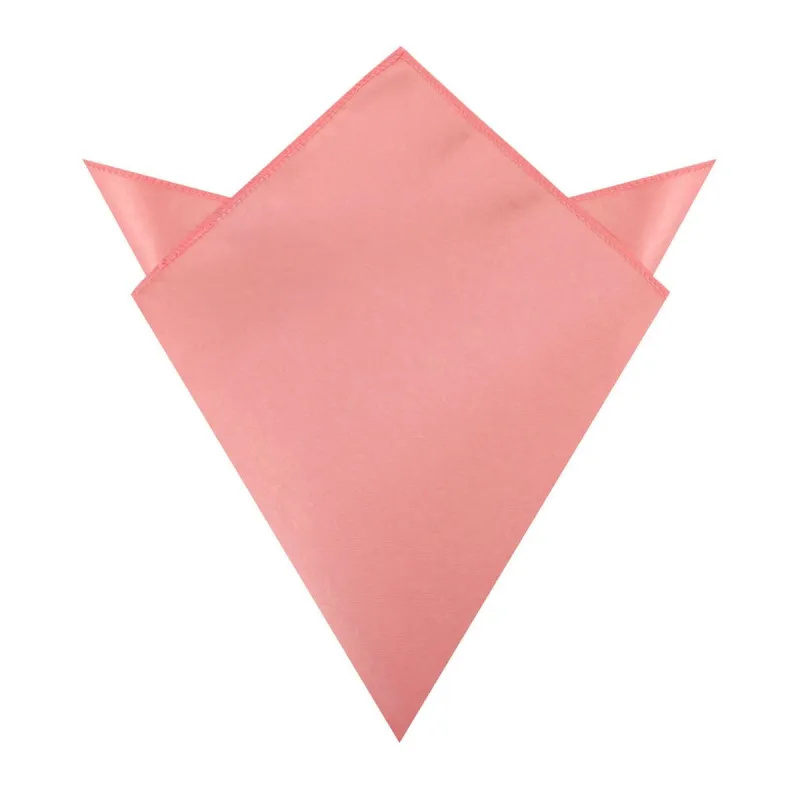 Parfait Coral Satin Pocket Square made by OTAA