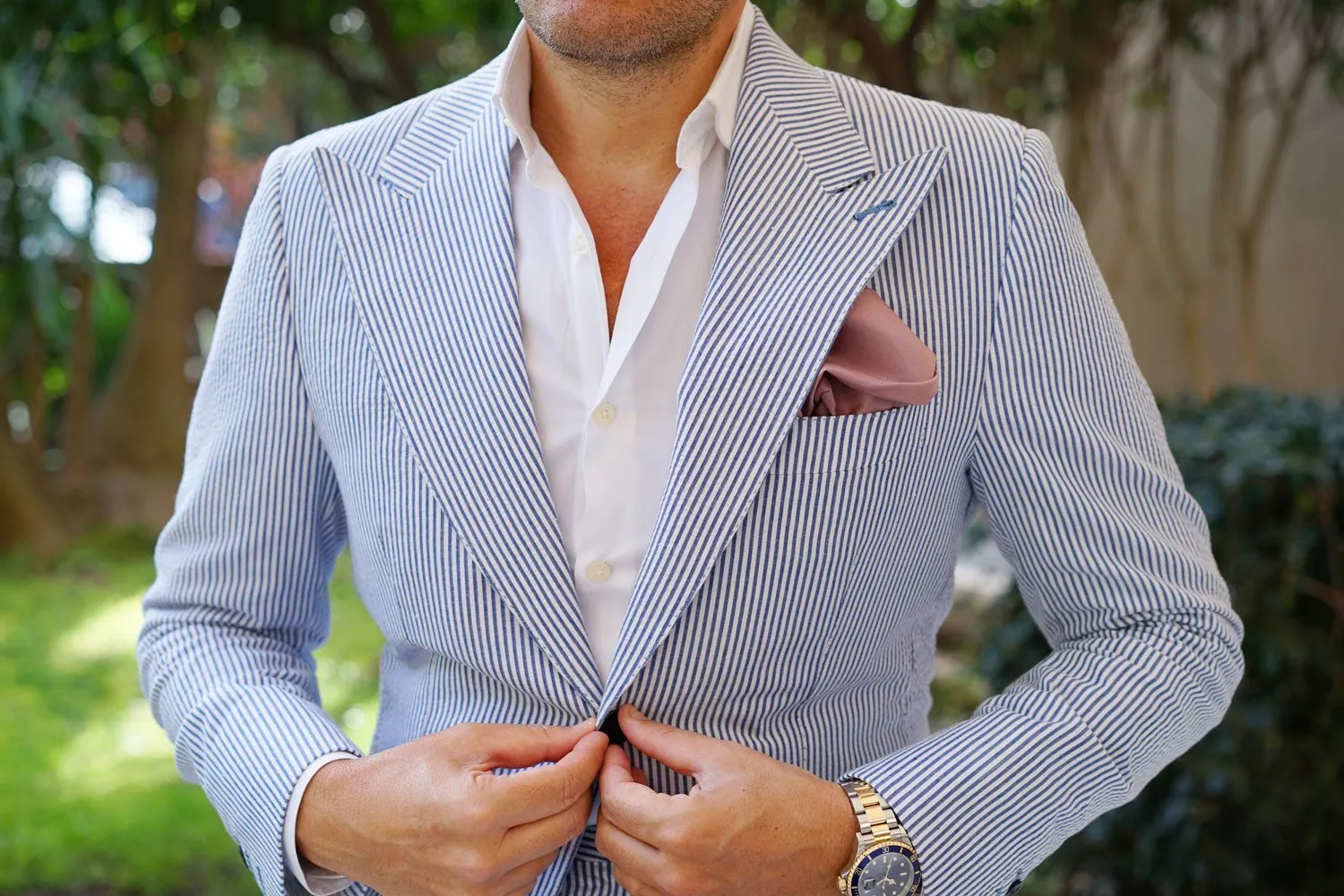 Dusty Mauve Satin Pocket Square sold by OTAA product image thumbnail 3