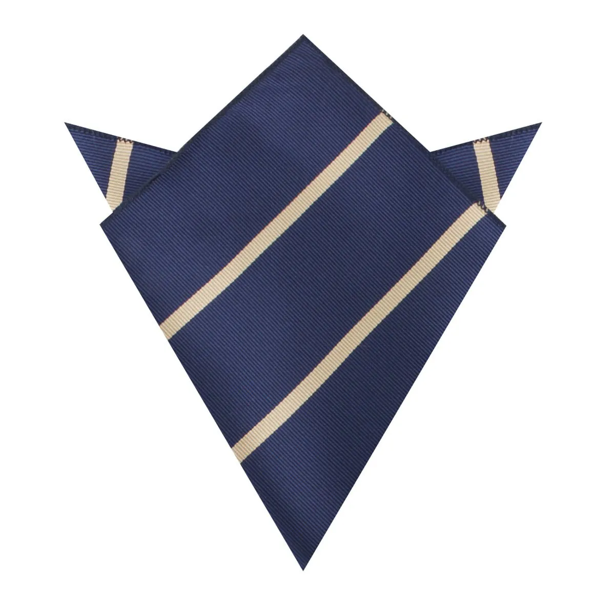 Navy Blue Champagne Gold Striped Pocket Square sold by OTAA