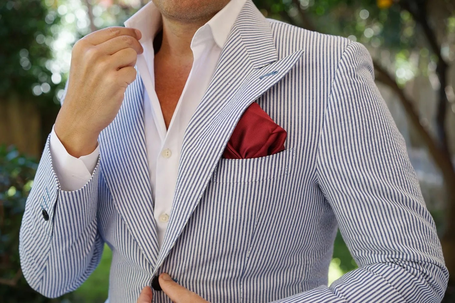 Merlot Burgundy Twill Pocket Square sold by OTAA product image thumbnail 5
