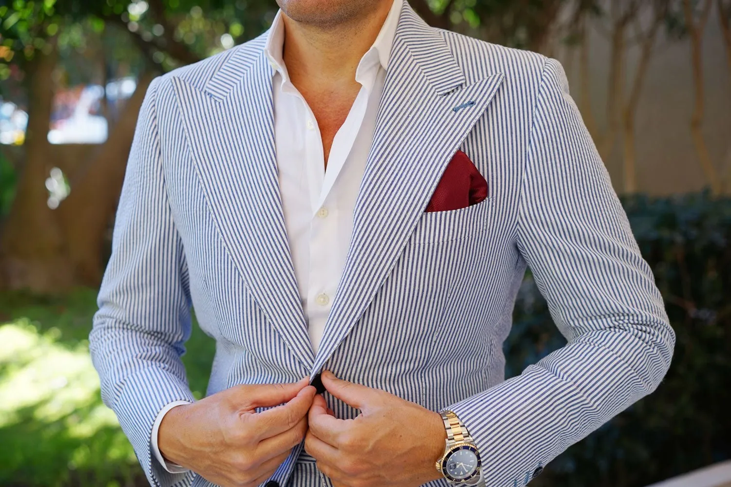 Burgundy Basket Weave Pocket Square sold by OTAA product image thumbnail 3