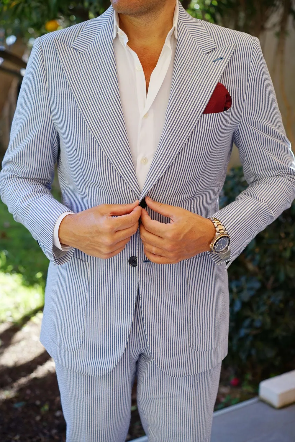Burgundy Basket Weave Pocket Square sold by OTAA product image thumbnail 4