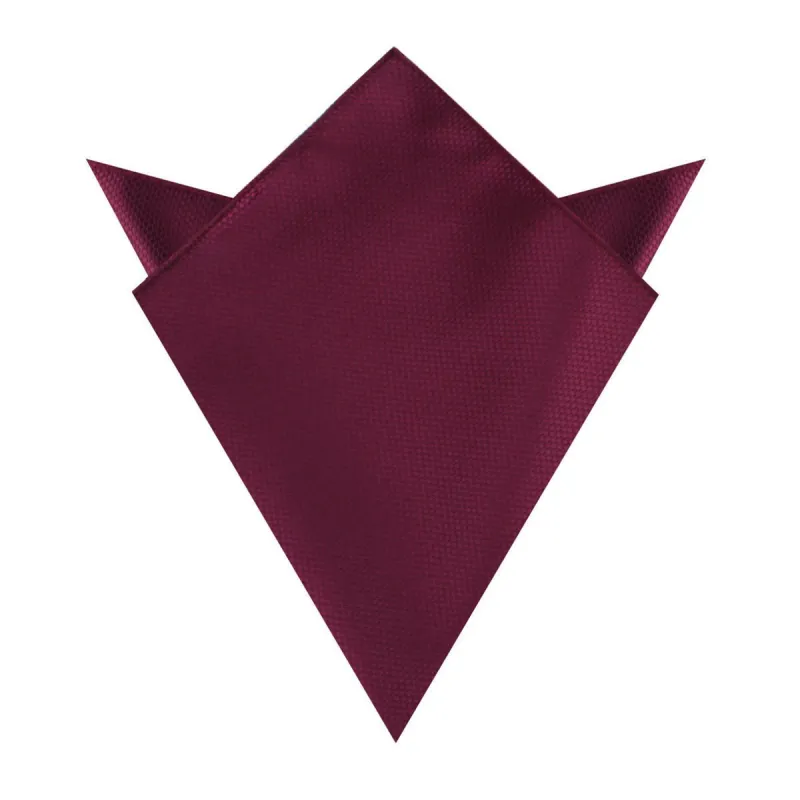 Burgundy Basket Weave Pocket Square made by OTAA