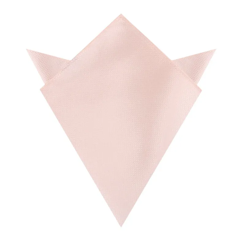 Blush Pink Basket Weave Pocket Square made by OTAA