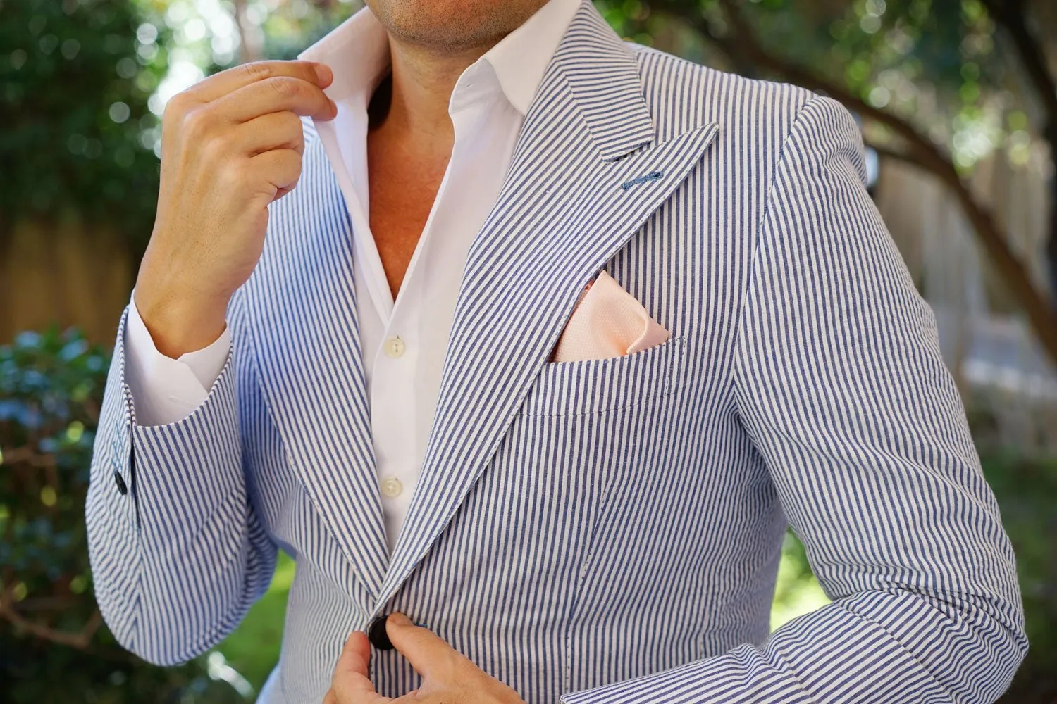 Blush Pink Basket Weave Pocket Square sold by OTAA product image thumbnail 5