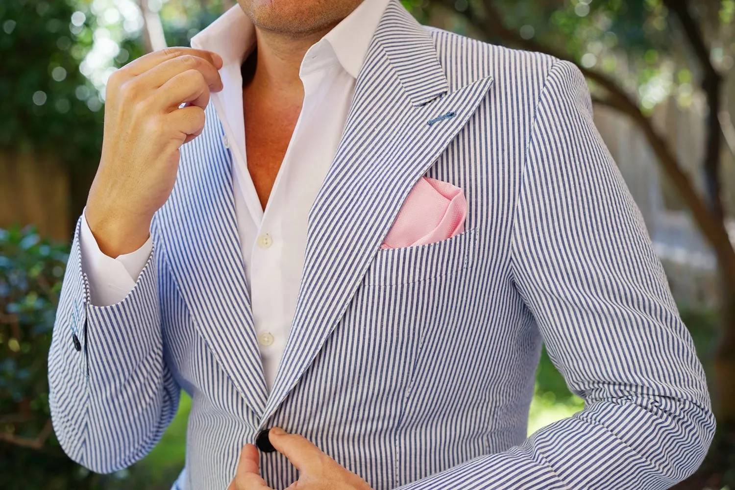 Peony Pink Basket Weave Pocket Square sold by OTAA product image thumbnail 5