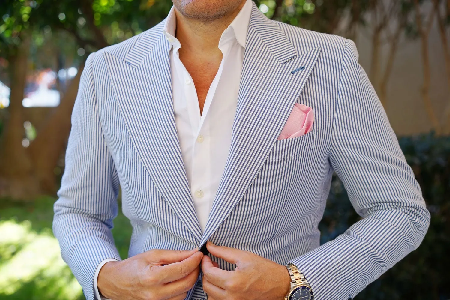 Peony Pink Basket Weave Pocket Square sold by OTAA product image thumbnail 3