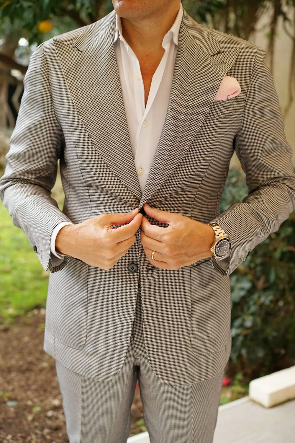 Pink Basket Weave Checkered Pocket Square sold by OTAA product image thumbnail 4