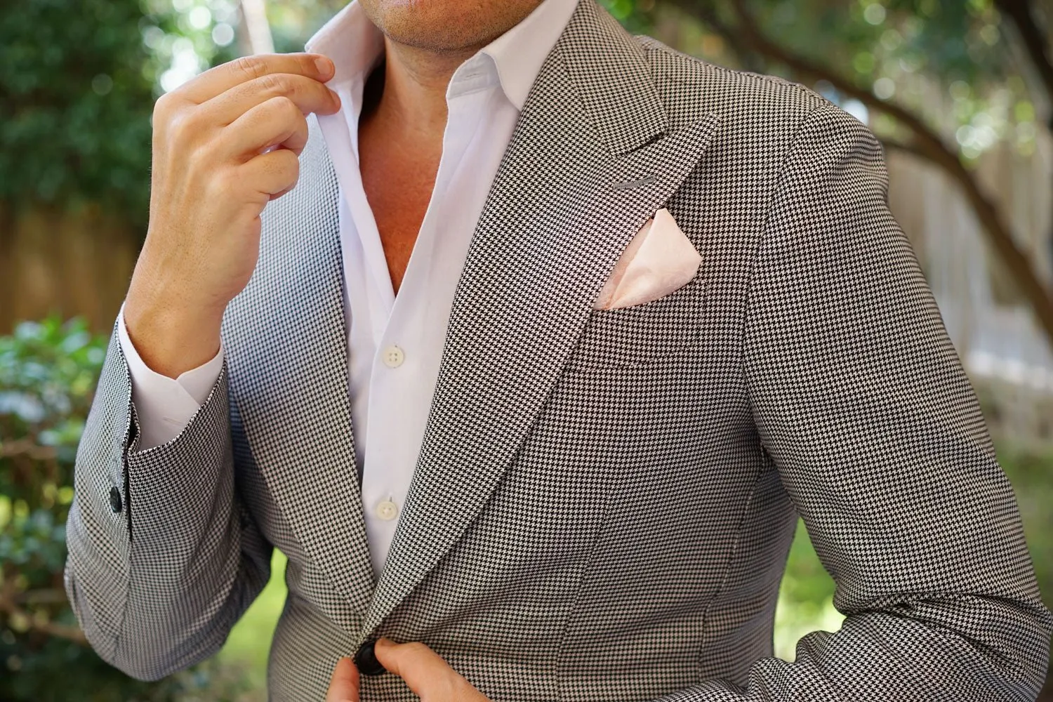 Blush Pink Rose Floral Pocket Square sold by OTAA product image thumbnail 5