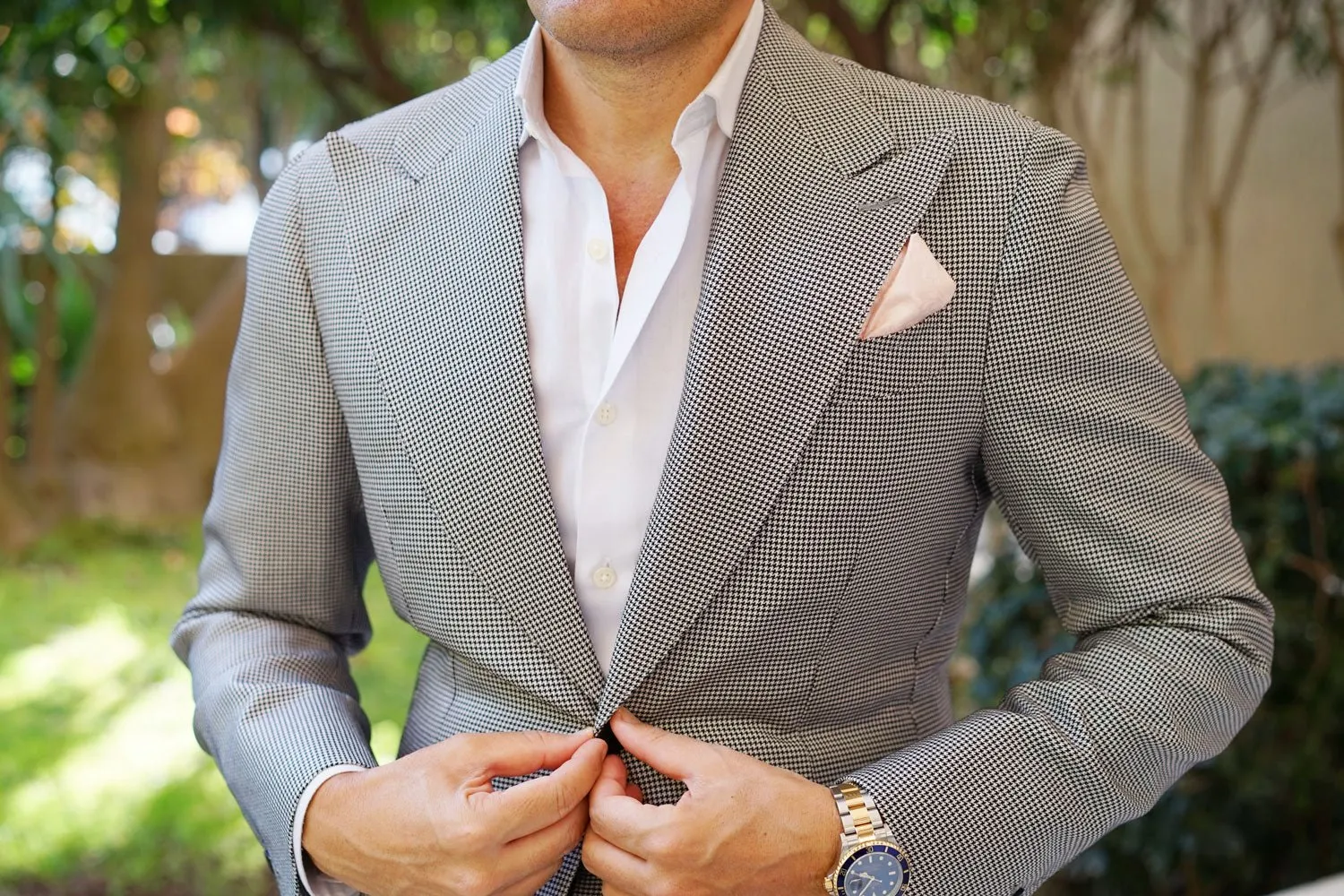 Blush Pink Rose Floral Pocket Square sold by OTAA product image thumbnail 3