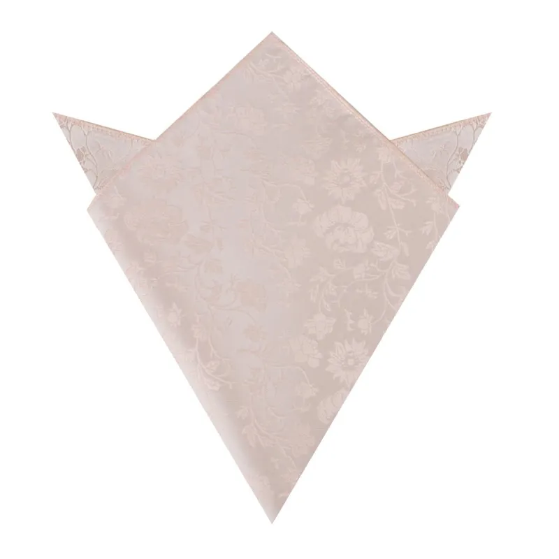 Blush Pink Rose Floral Pocket Square made by OTAA