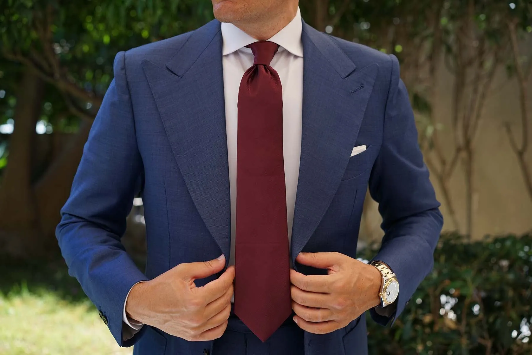 Dark Merlot Wine Twill Necktie sold by OTAA product image thumbnail 4