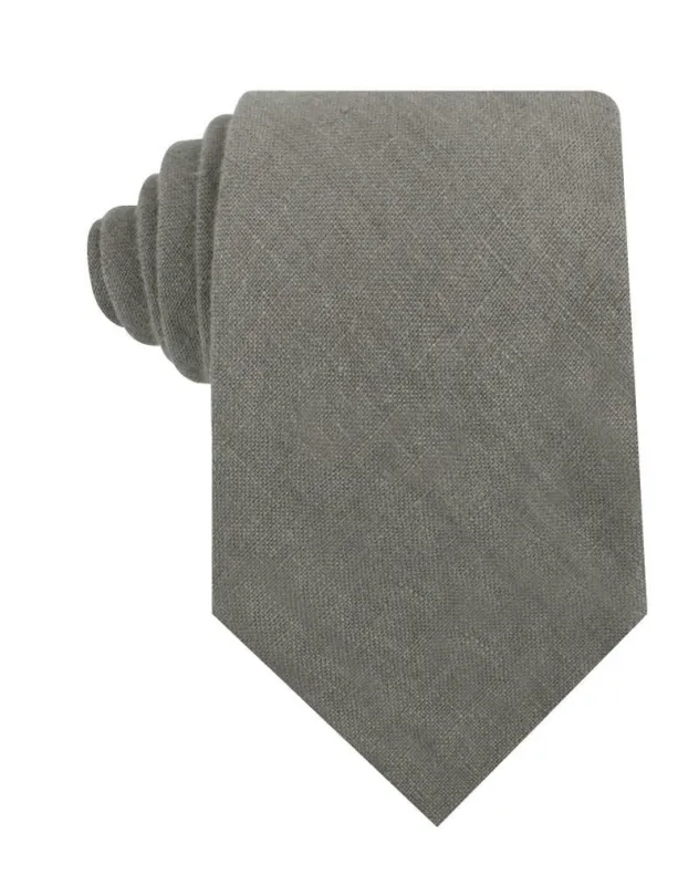 Mercury Charcoal Linen Necktie made by OTAA