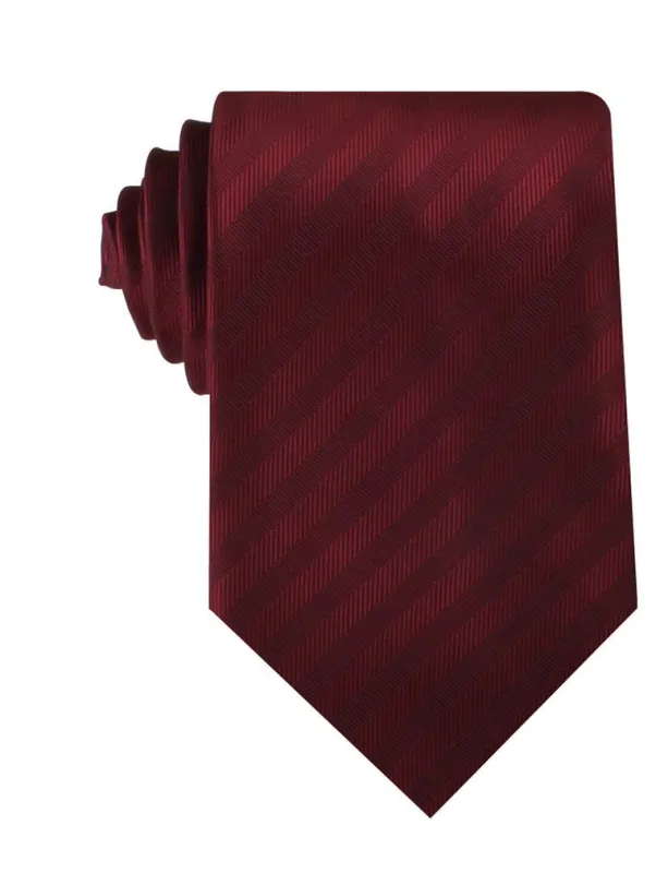 Merlot Wine Striped Necktie made by OTAA