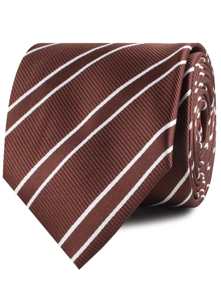 Chocolate Brown Double Stripe Necktie sold by OTAA product image thumbnail 2