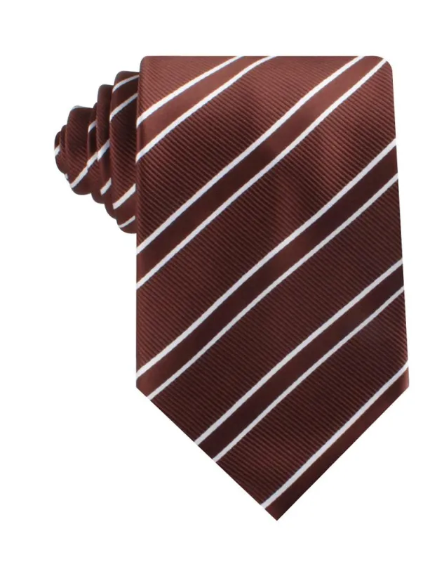 Chocolate Brown Double Stripe Necktie made by OTAA