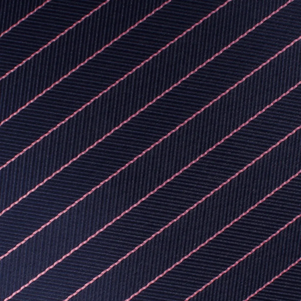 Pink Striped Navy Blue Herringbone Necktie sold by OTAA product image thumbnail 3