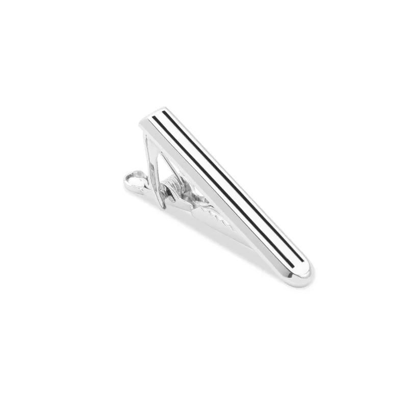 Mini Silver Pinstripe Tie Bar made by OTAA