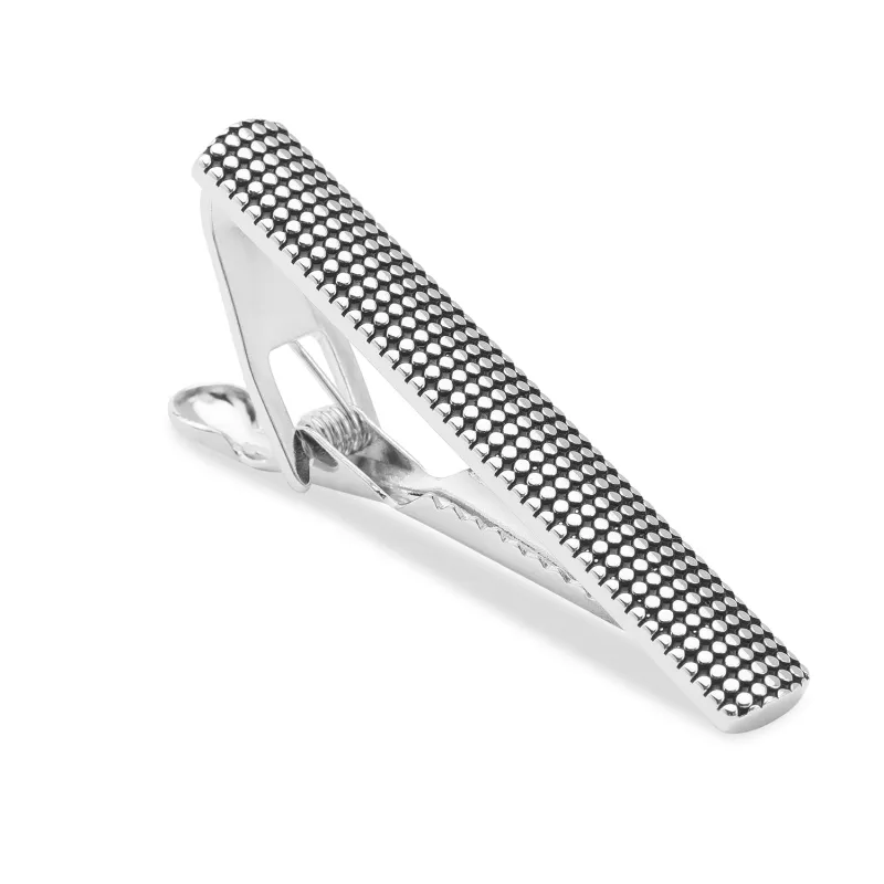 Silver Stippled Tie Bar made by OTAA