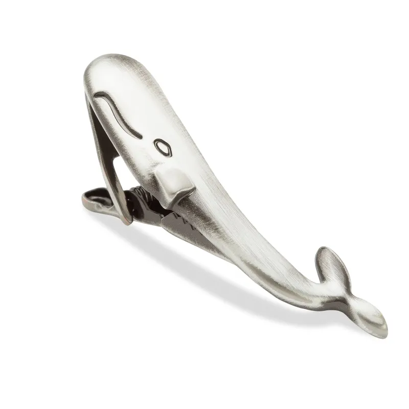 Antique Silver Whale Tie Bar made by OTAA