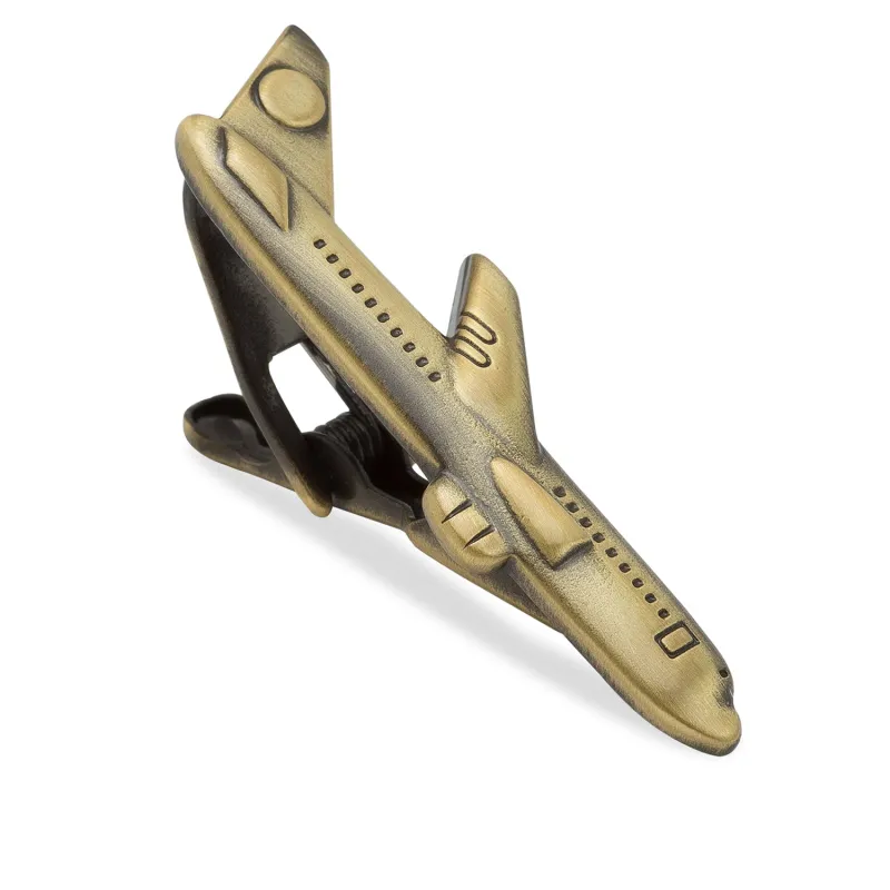 Antique Brass Airplane Tie Bar made by OTAA