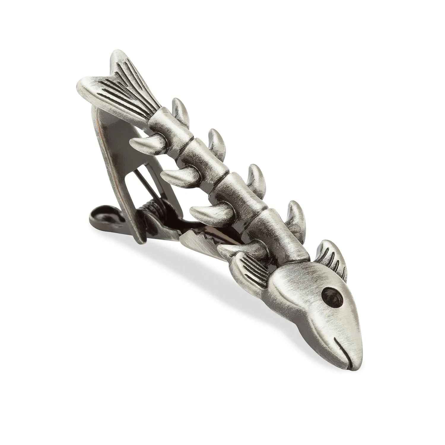 Antique Silver Fish Skeleton Bones Tie Bar sold by OTAA